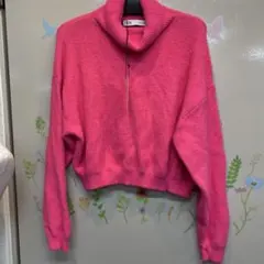 ZARA ピンク 長袖ニット Lサイズ