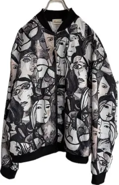 Trombones 総柄 ブルゾン ピカソ風 アート柄 ジャケット 個性派