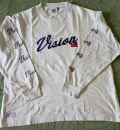 ヴィジョンストリートウェア ロンＴ 長袖Ｔシャツ 白 ロゴ 刺繍