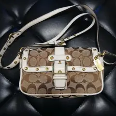 COACH コーチ 9758 スタッズ ワンショルダー ワンハンド シグネチャー