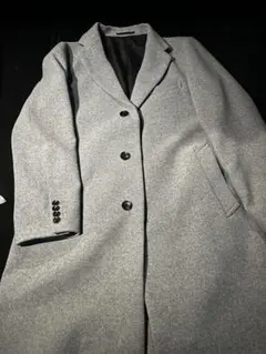 GU グレー シングルブレスト チェスターコート M