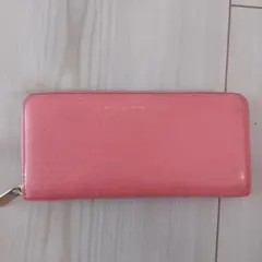 MARC BY MARC JACOBS 長財布 ピンク ラウンドファスナー ロゴ