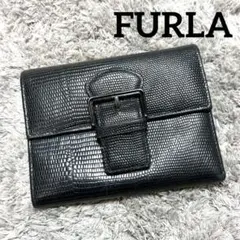 FURLA フルラ 三つ折り財布 レザー ブラック