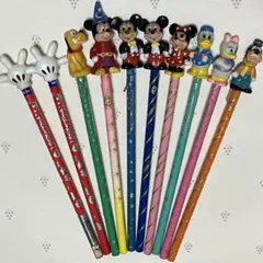 レトロ ディズニー ソフビ付 鉛筆 東京ディズニーランド 初期グッズ