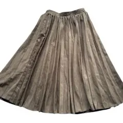 レディース ベロア プリーツスカート 茶 ブラウン Fサイズ