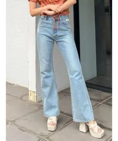 EMODA ヴィンテージライクハイウエストフレアジーンズ