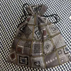 パターン布製巾着袋　指宿