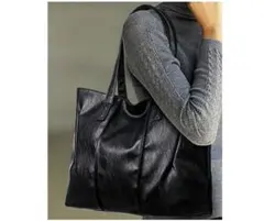 ショルダートートバッグ 通勤 リクルート レザー風 多収納 ポケット 肩掛け