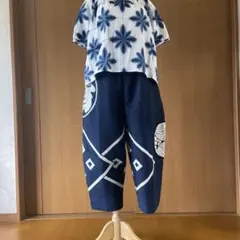 古布リメイク藍染印半纏バルーンパンツ 古布藍染印半纏リメイクバルーンパンツ - メルカリ