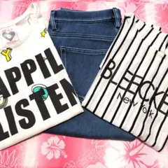 子供服まとめ売り シャツ2枚とパンツ1枚の3着セット