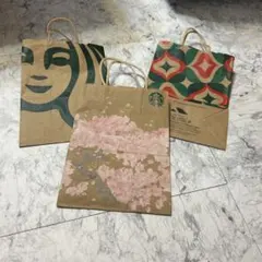 スターバックス ショップ袋 紙袋 3枚セット　桜　限定