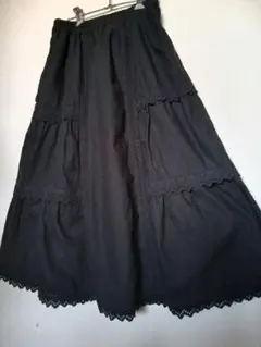 サマンサモスモス黒いフレアロングスカート