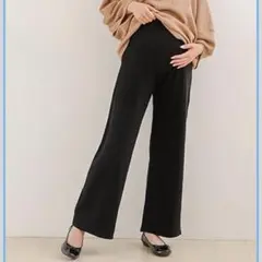 【黒2枚セット】マタニティパンツ 犬印本舗L ユニコナXL お腹らくちん まとめのサムネイル
