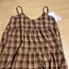 ティアードキャミワンピース チェックL
