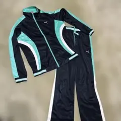 Puma ジャージ上下セット ブラック/ターコイズ