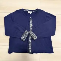 グリーンレーベルリラクシング キッズ 花柄ロールアップ カーディガン 125cm