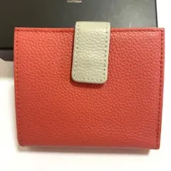 牛革 二つ折り財布 レディース ピンク×グレー エルレザーのサムネイル