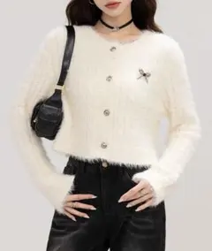 Sibra シャギーニットカーディガン