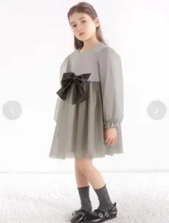 Bee des Bee ワンピース 120cm 袖チュール　グレー