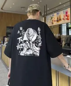 北斗の拳 南斗鳳凰拳 プリント 半袖Tシャツ ブラック