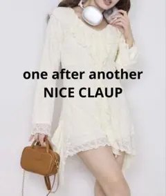 one after another NICE CLAUPレース ミニワンピース