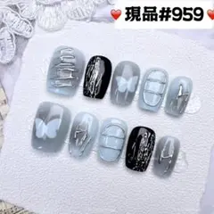 959現品推しネイルチップ付け爪量産型姫ギャルクロムハーツチークy2k痛ネイル