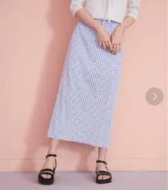 新品未使用　ギンガムチェック　タイトスカート　Iラインスカート