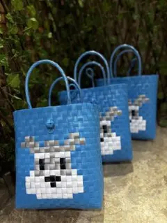 ホワイト♡プードルカゴバッグ♡ハンドメイド♡新品♡ppバンド - メルカリ