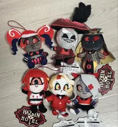 ラウンドワン限定 ハズビンホテル おすわりマスコット ぬいぐるみ 6体セット