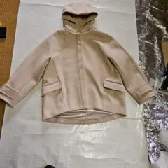 CLOCHE フード付きベージュロングコートサイズ02