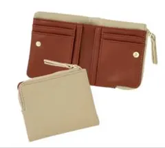 スリーコインズ　バイカラー　二つ折りウォレット　二つ折り　財布　ミニ財布のサムネイル