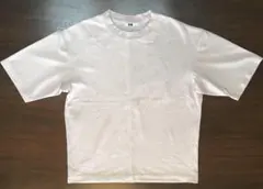 【UNIQLO U】エアリズムコットンオーバーサイズTシャツ5分袖　M 薄ピンク