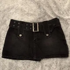 y2k pain or pleasure デニムミニスカート (パンツ付き) S