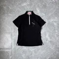 adabat ハーフジップ半袖ポロシャツ｜グレイハウンド刺繍｜ゴルフ×カジュアル