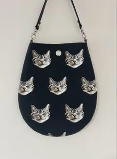 アメショーにゃんこ しずく型ミニバッグ スマホポーチ 猫 ねこ cat