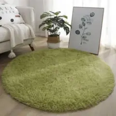 ラグマット 円形 カーペット マット 丸型 インテリア 映え グリーン