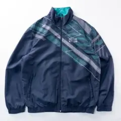 ビンテージ古着00s 幾何学 アート レトロ アクティブ 紺 スポーツジャケット
