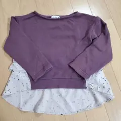 ブランシェス　後ろ星柄フリルトレーナー　ワインレッド系　100㎝　　　　　959