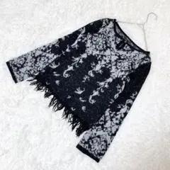 M0059 【インディヴィ】 長袖ニット セーター 日本製 アルパカ カットオフ