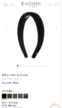 値下げ♡アレクサンドルドゥパリ　ベロアカチューシャのサムネイル