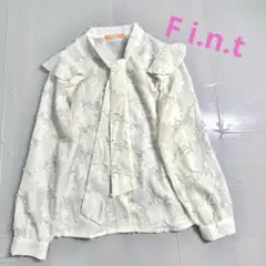 【完売品】F i.n.t シアージャガードボウタイフリルブラウス 白のサムネイル