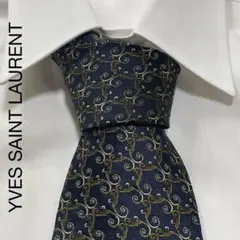 TG1233 YVES SAINT LAURENT パターン柄 シルク ネクタイ