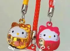 開運　キティちゃん　根付け　ストラップ　鈴　2個　新品 マスコット キーホルダー