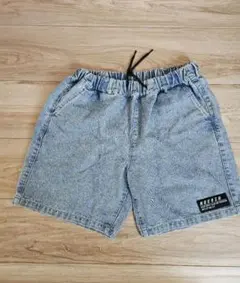 【キッズデニムハーフパンツ】ライトブルー150サイズ