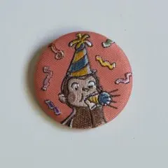 おさるのジョージ 刺繍缶バッジ