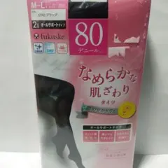 fukuske 80デニール ブラック M-L タイツ2足組