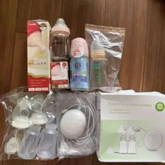 新生児〜　哺乳瓶 4本　付け替え2個　搾乳機　出産準備　応援　セット