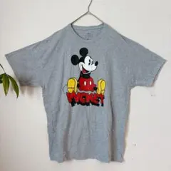 【US古着】ディズニー ミッキーマウス ビッグプリント T 【2XL】 グレー