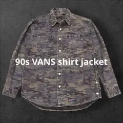 90s【archive】 OLD VANS 迷彩 デニムシャツ　ジャケット 総柄のサムネイル