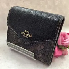 COACH 二つ折り財布 ブラック ホースアンドキャリッジ - メルカリ